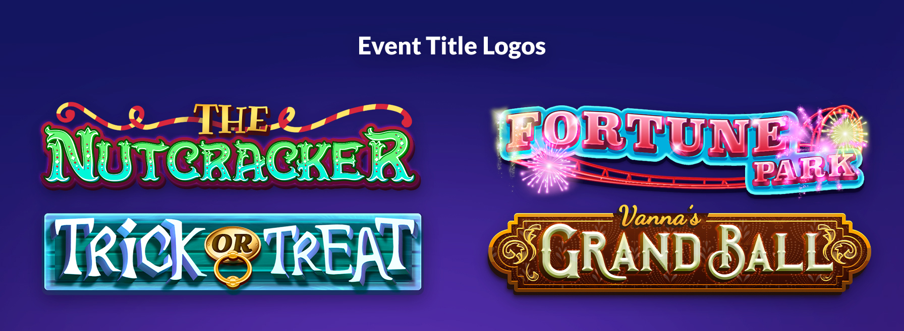 Wheel of Fortune Event Title Logo Illustrations