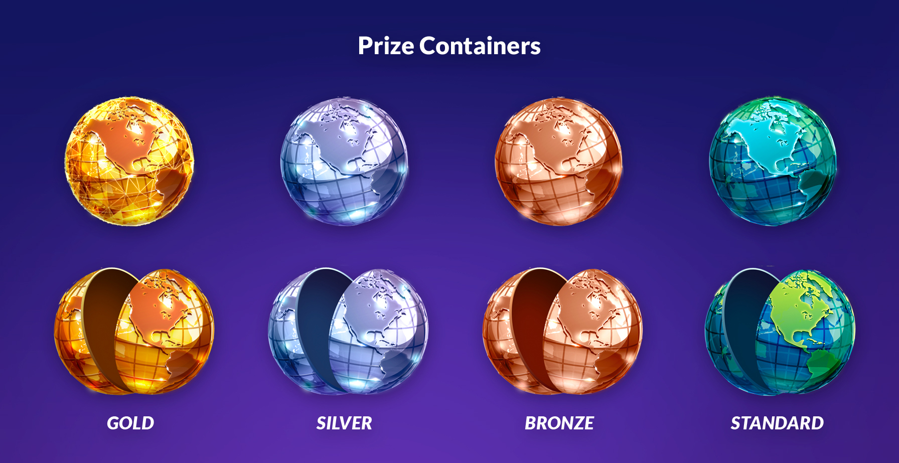 Wheel of Fortune Globe Container Icons