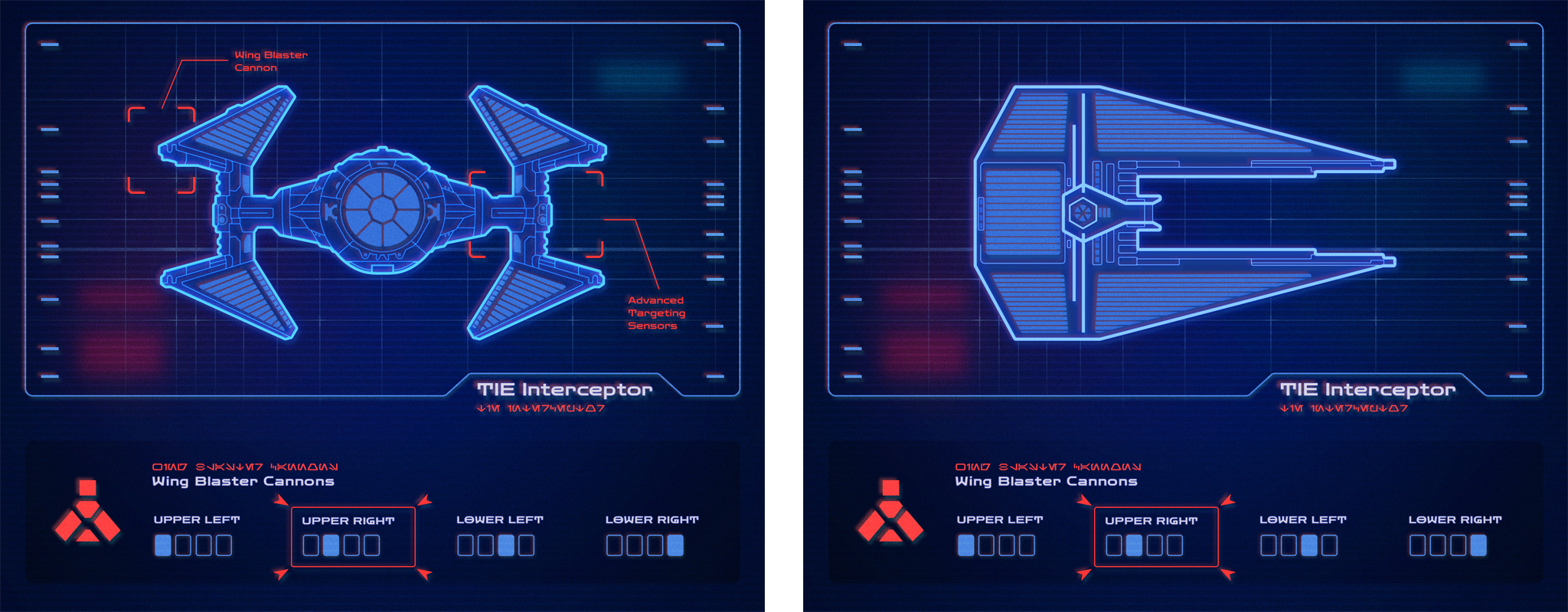 Star Wars TIE Interceptor Targetting Static